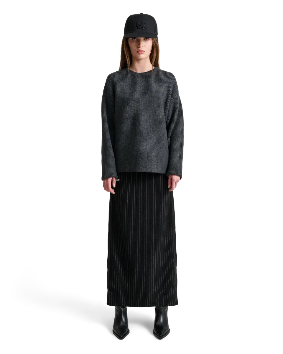 Alis Ledley Rib striktrøje Dark Grey pullover