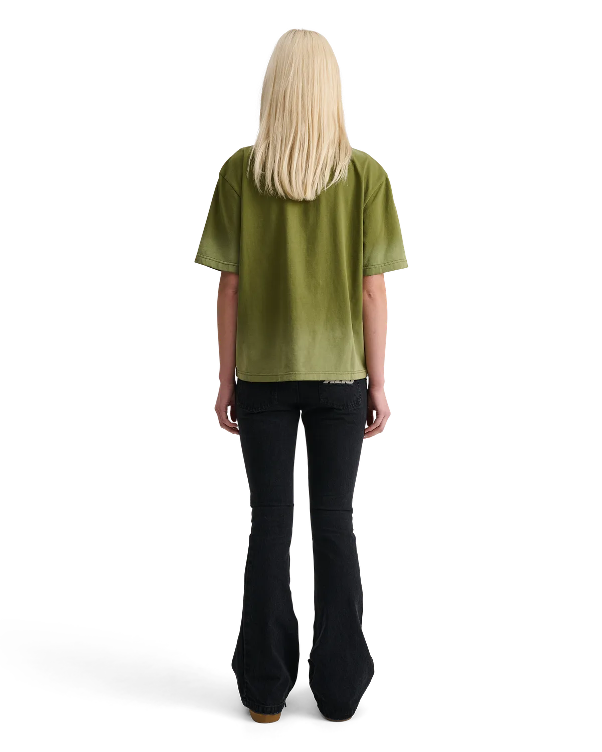 Alis Torey cropped t-shirt faded olive bomuld