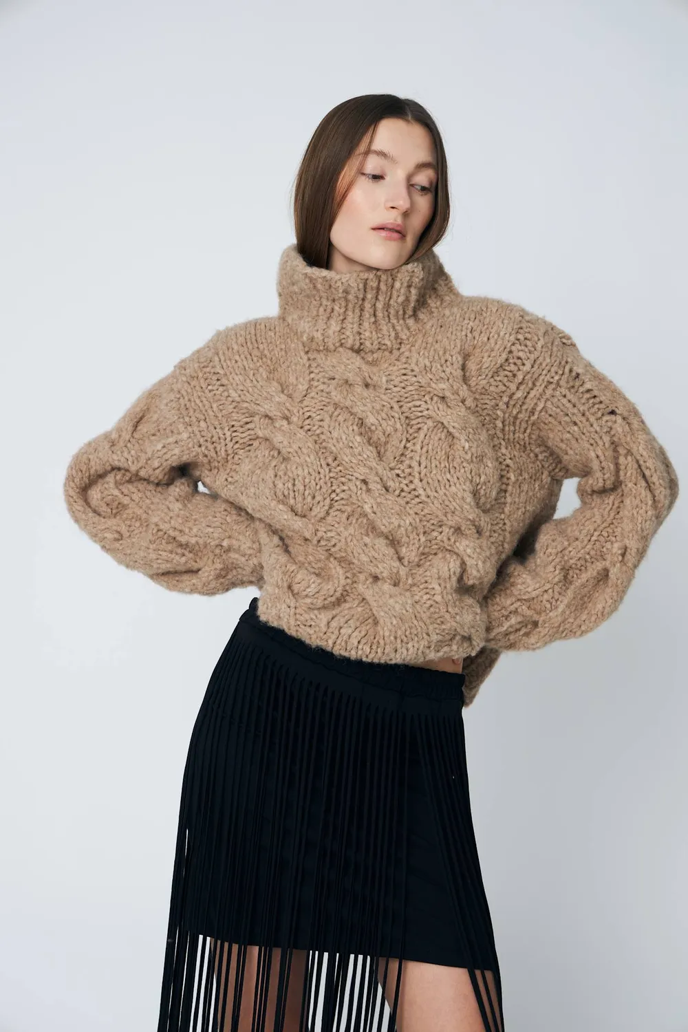 Dawnxdare Hope Torsade 192 pullover peat alpaka