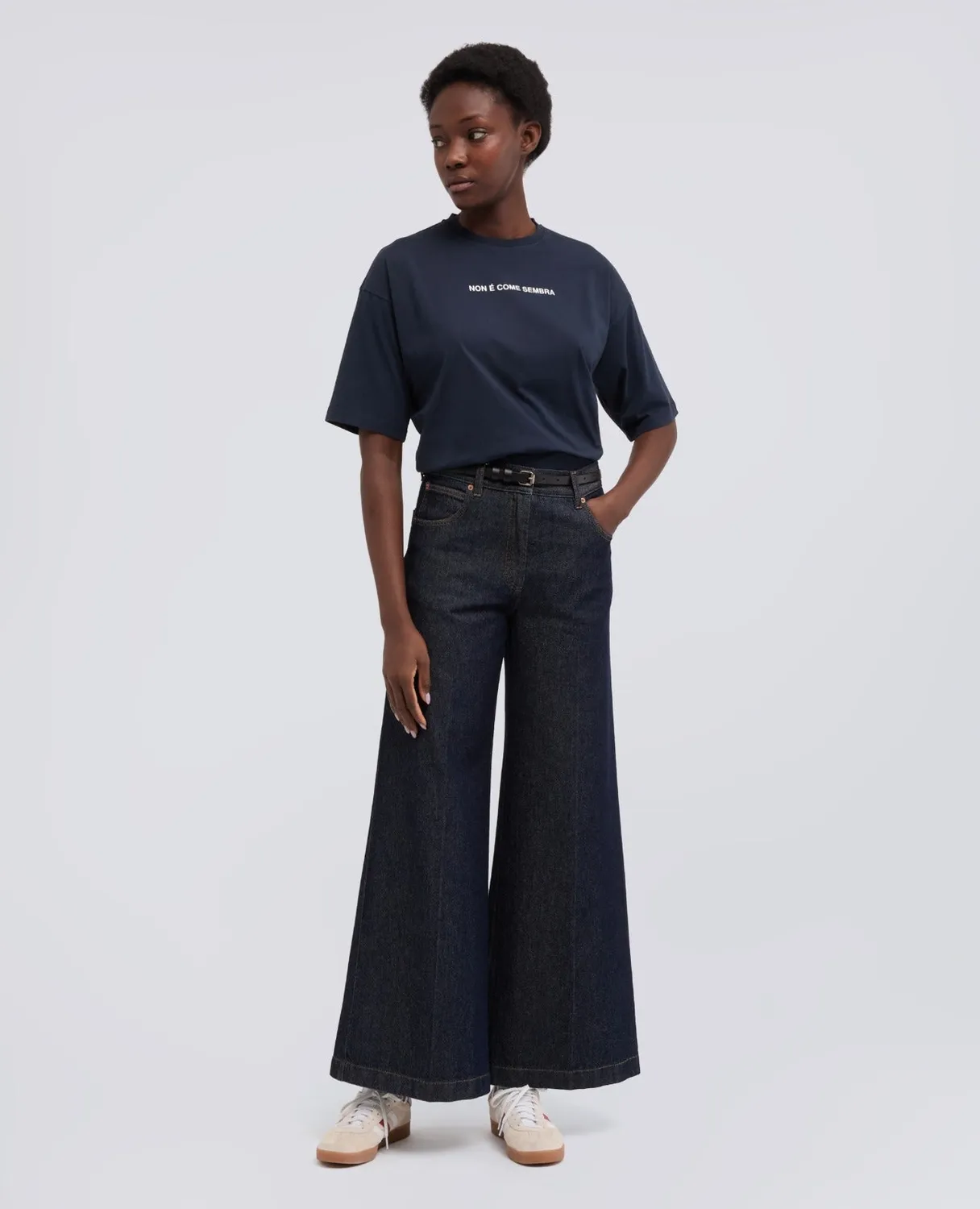 Aspesi Non e Come Sembra t-shirt navy bomuld