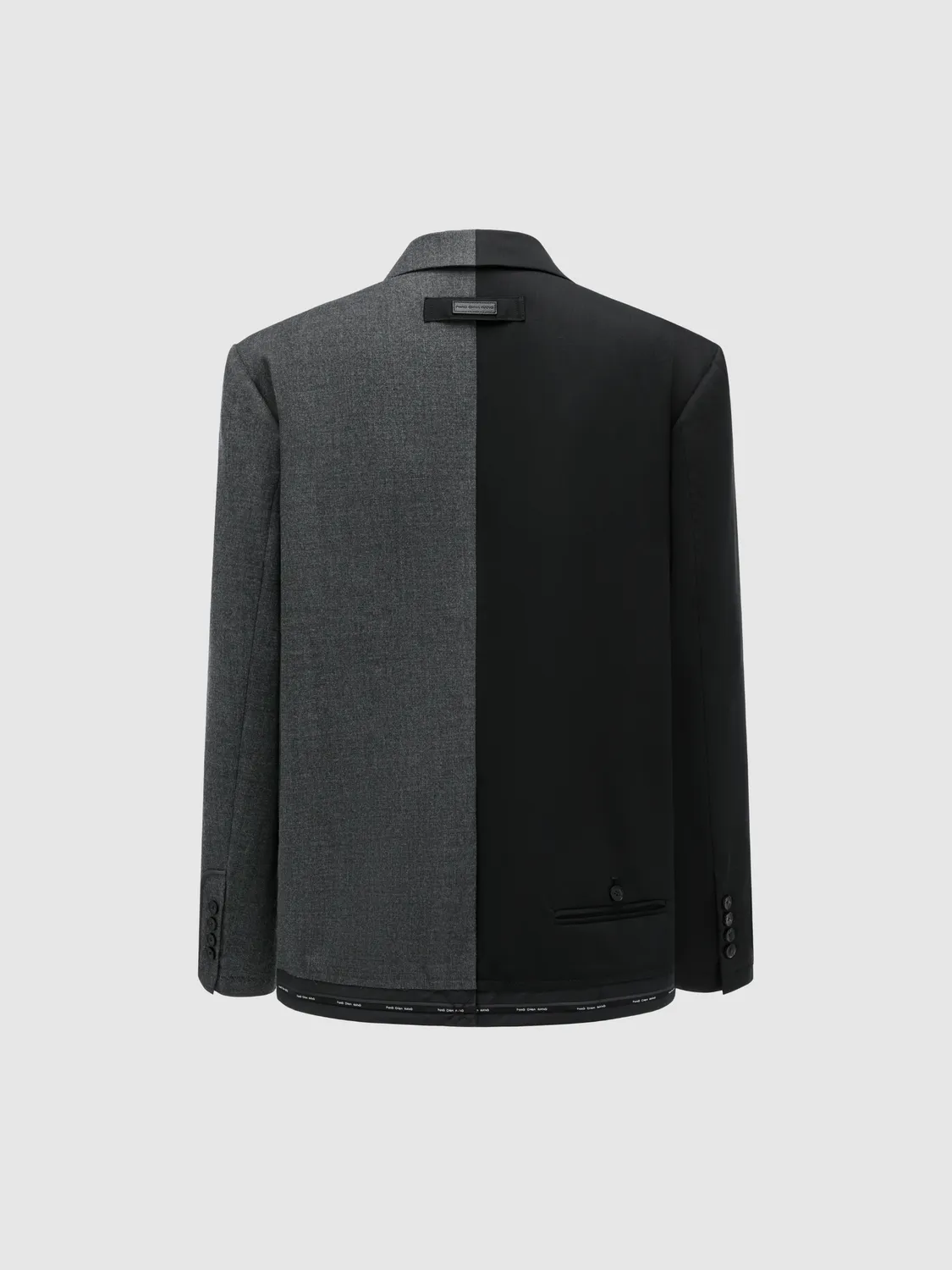 Feng Chen Wang Black Charcoal Paneled Deconstructed blazer uld sort