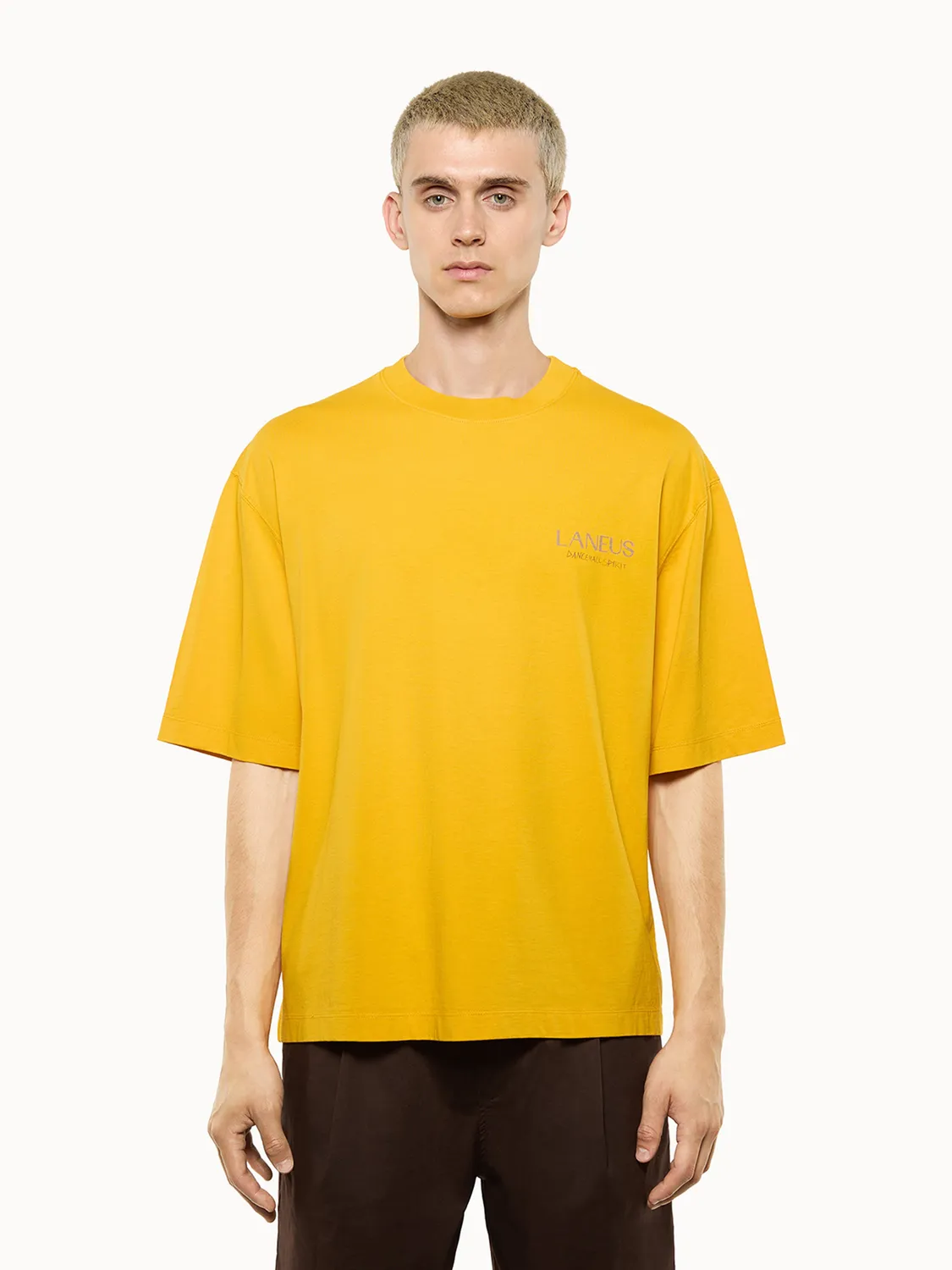 Laneus Oversized Jersey t-shirt saffron bomuld-print