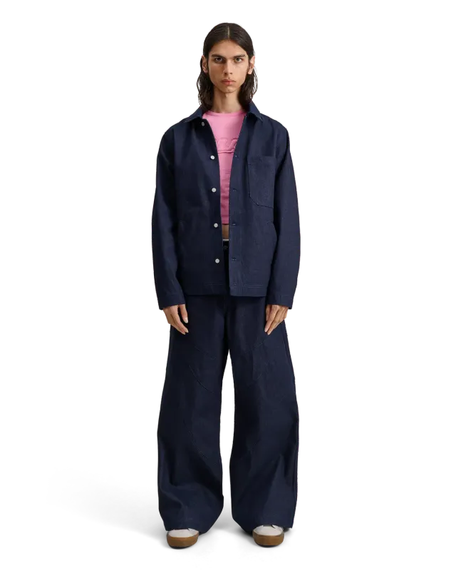 Alis Danie barrel jeans solid blue bomuld