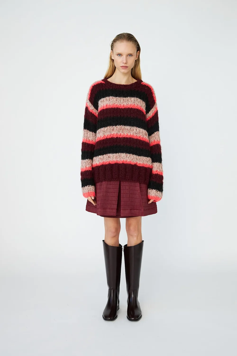 DAWNXDARE Savannah pullover 939 burgundy stribet
