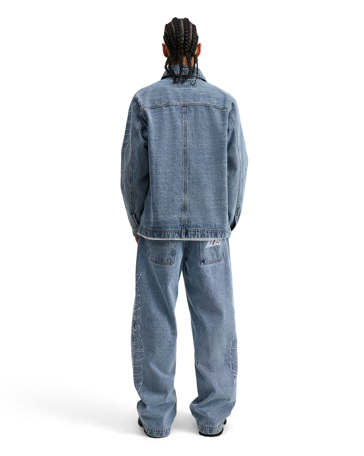 Alis Viren arbejdsjakke Washed Light Blue bomuld