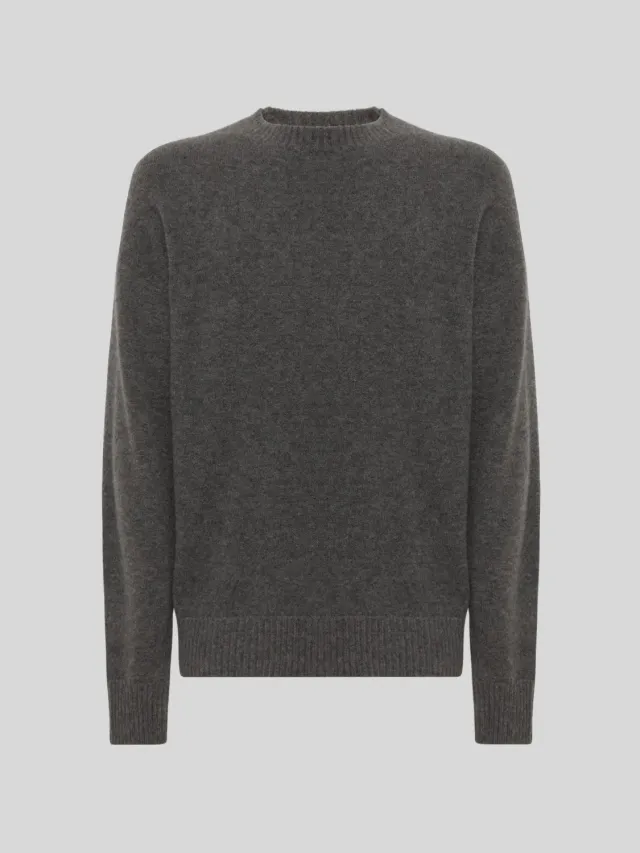 Laneus Cashmere Silk Crew Neck sweater grå herre