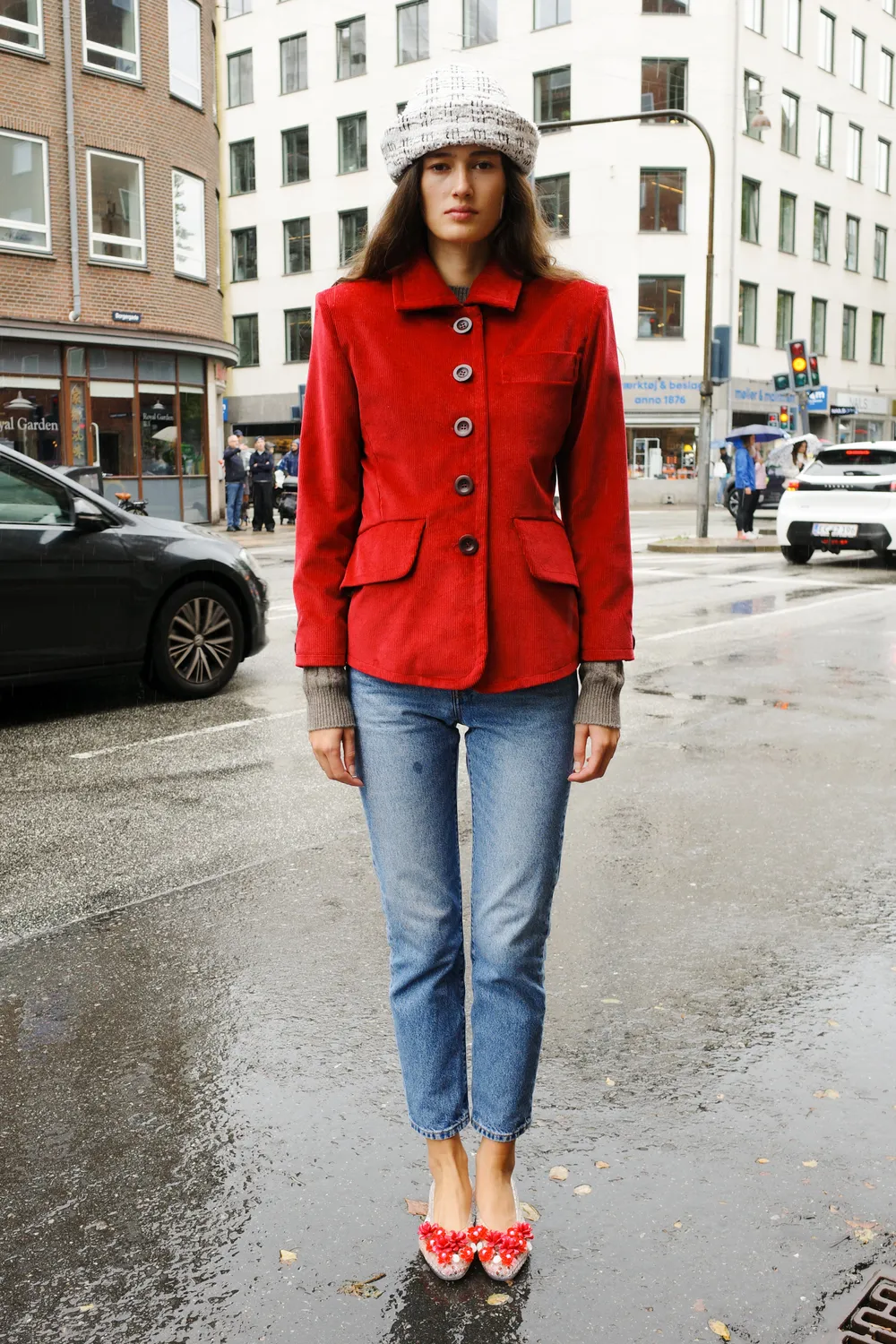 Caro Editions Betty jakke Red Leopard fløjl