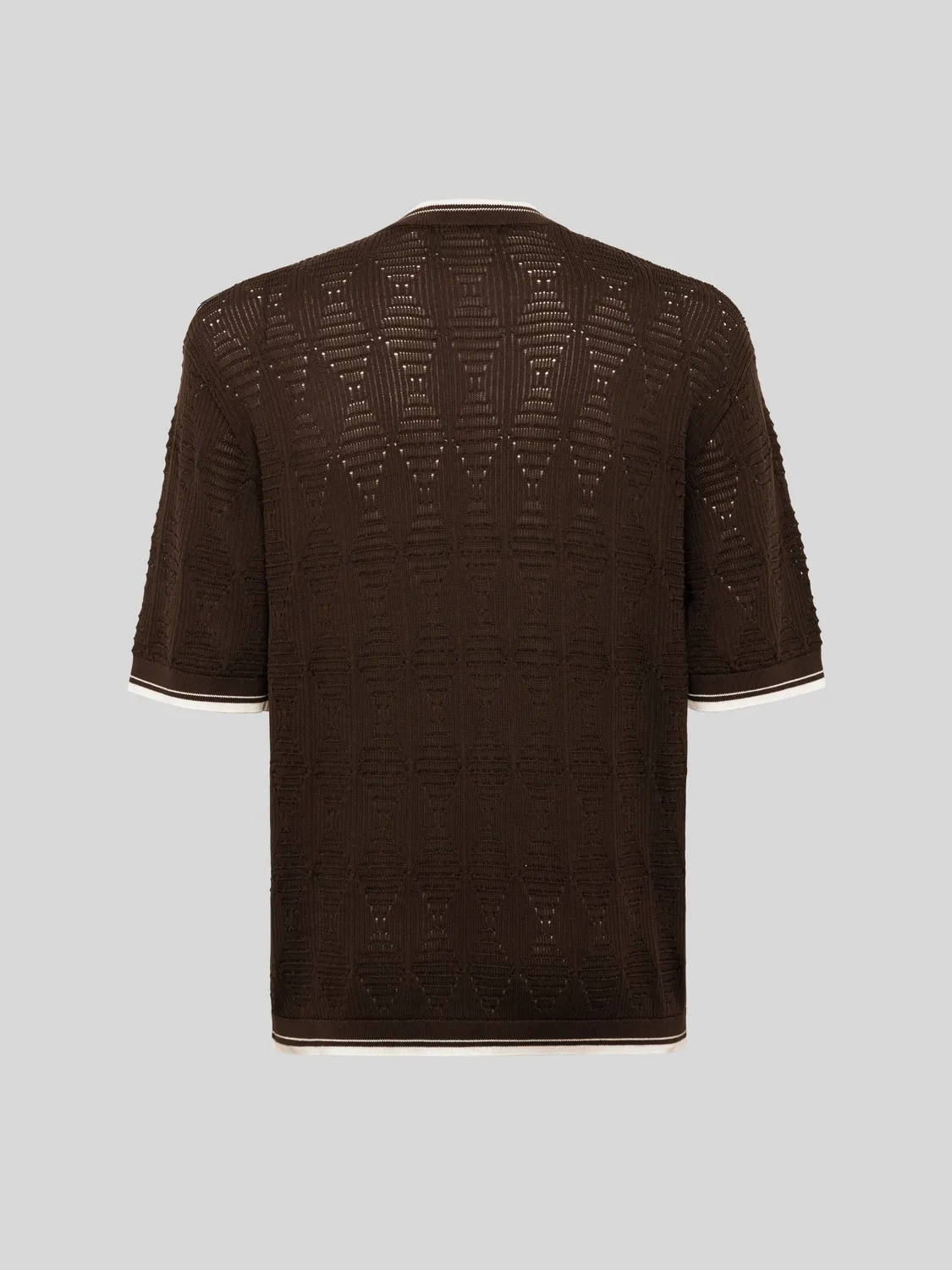 Laneus Open-Knit T-shirt brun hullet bomuld