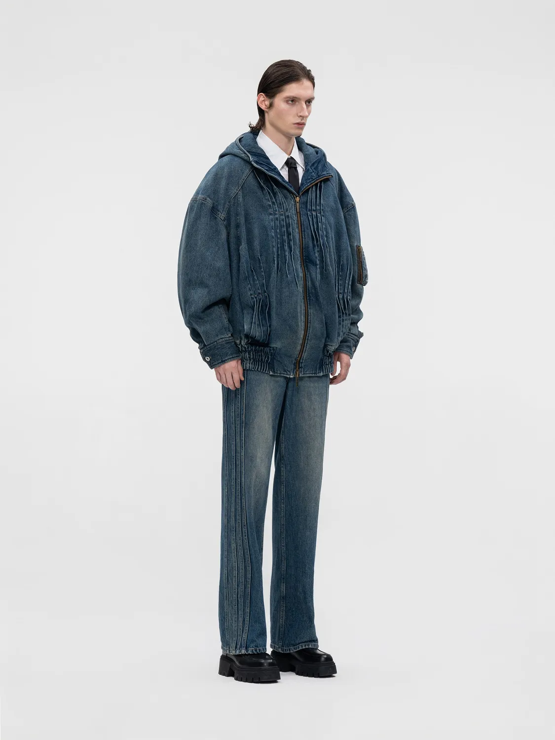 Feng Chen Wang Oversized bomberjakke med hætte