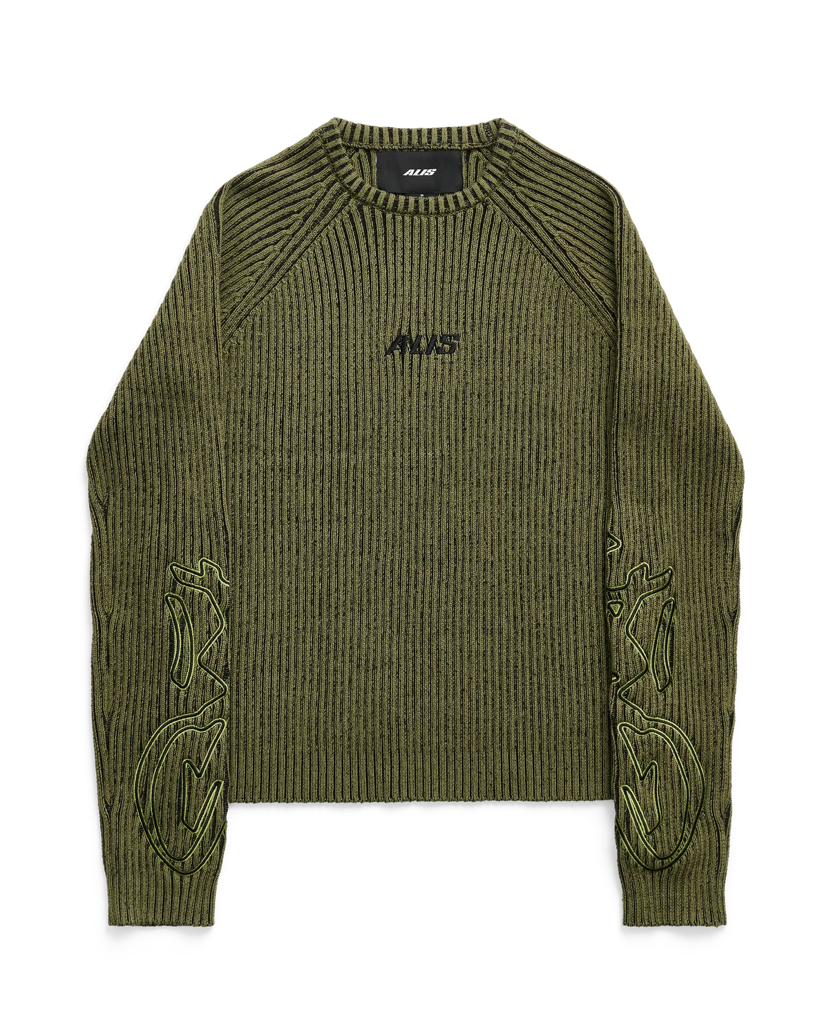 Alis Aria sweatshirt Oliven broderet bomuld