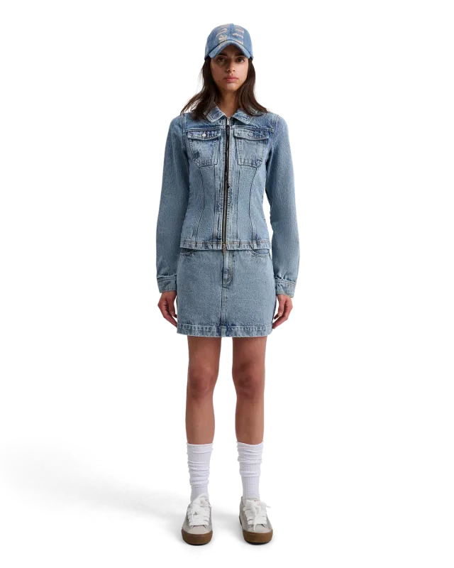 Alis Jenn denimjakke Washed Light Blue tætsiddende