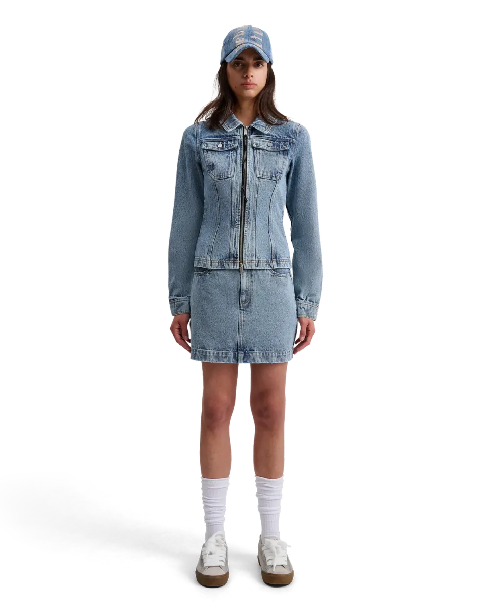 Alis Jenn denimjakke Washed Light Blue tætsiddende