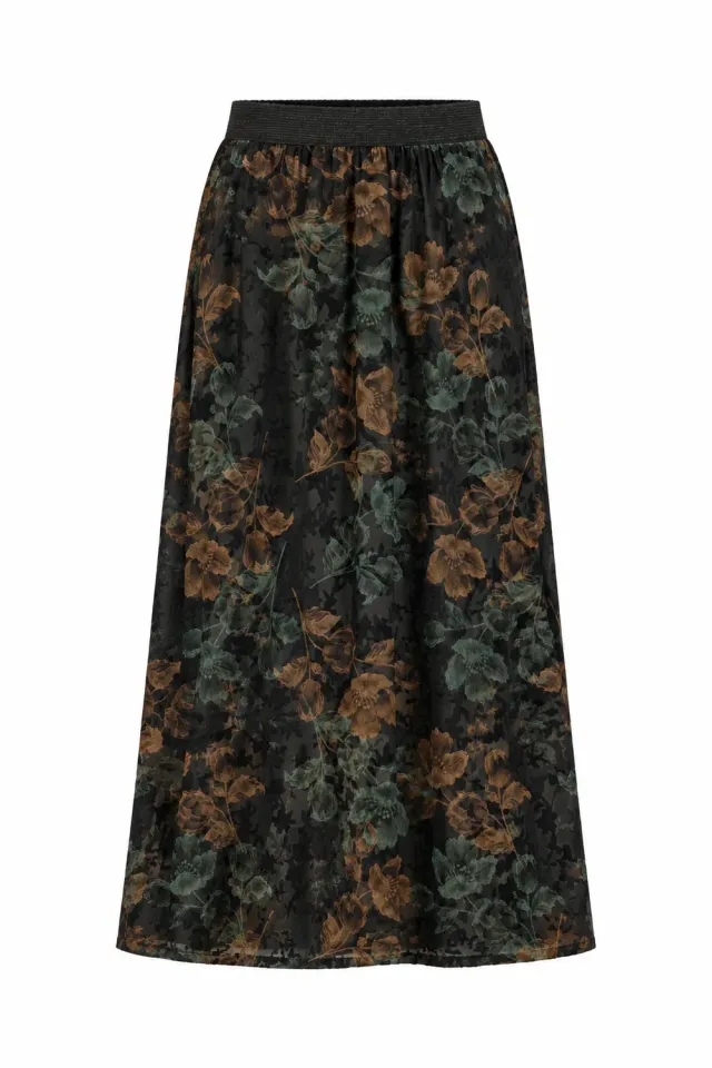 IN FRONT Nellie nederdel midi transparent velour