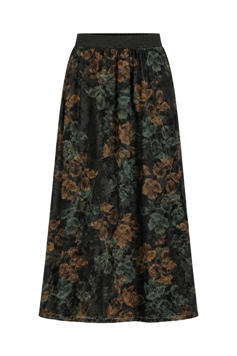 IN FRONT Nellie nederdel midi transparent velour