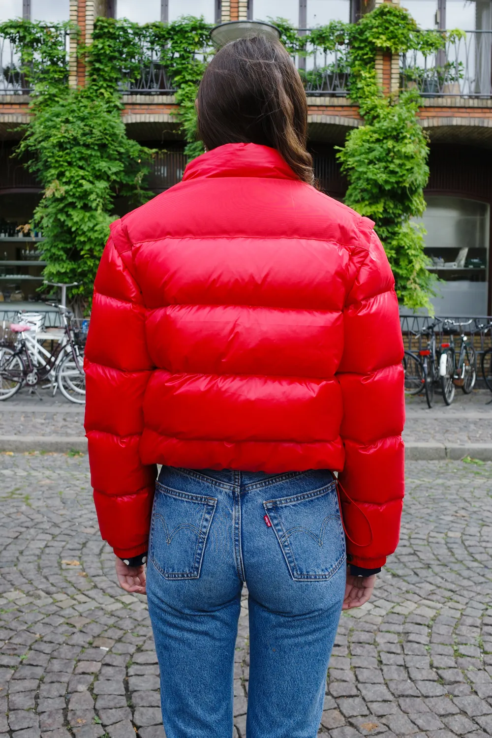 Caro Editions Puffer Nylon Feather Red dynejakke rød