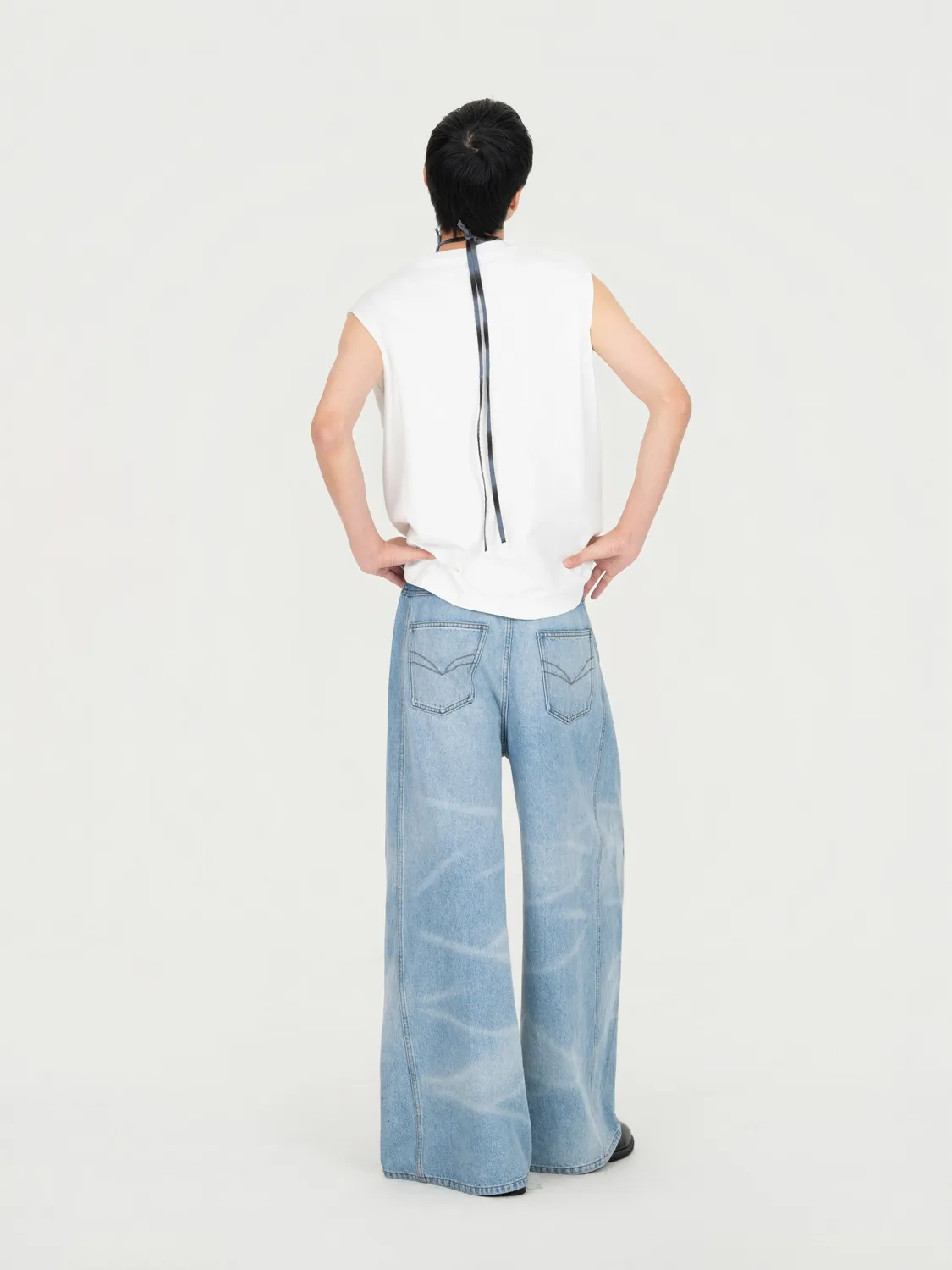 Feng Chen Wang Wide Leg Denim bukser denim vide