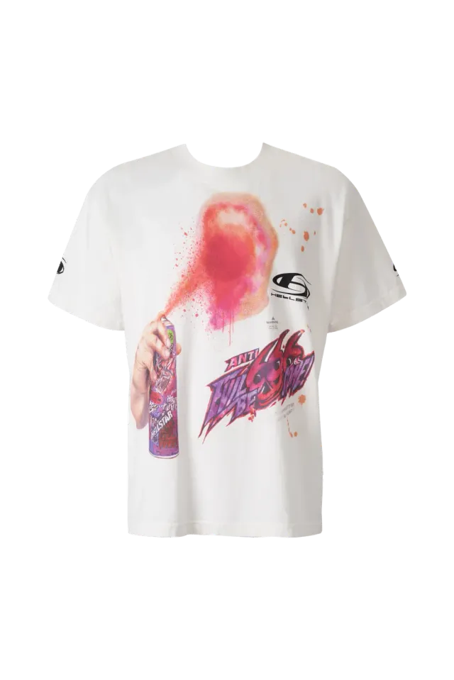 Hellstar Anti-Spray HSSTU1TE07 t-shirt hvid vintage