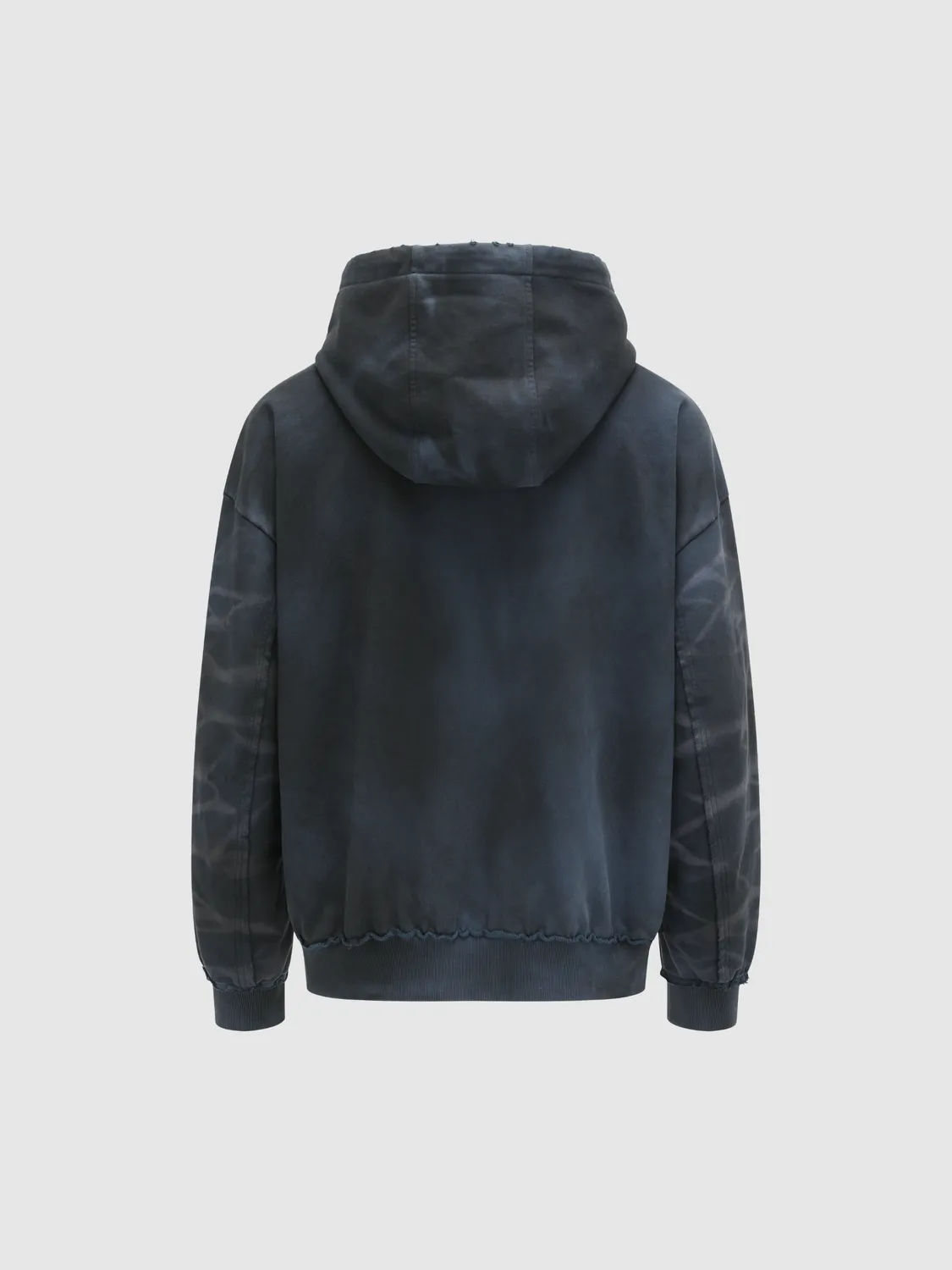 Feng Chen Wang Navy Washed zip hættetrøje