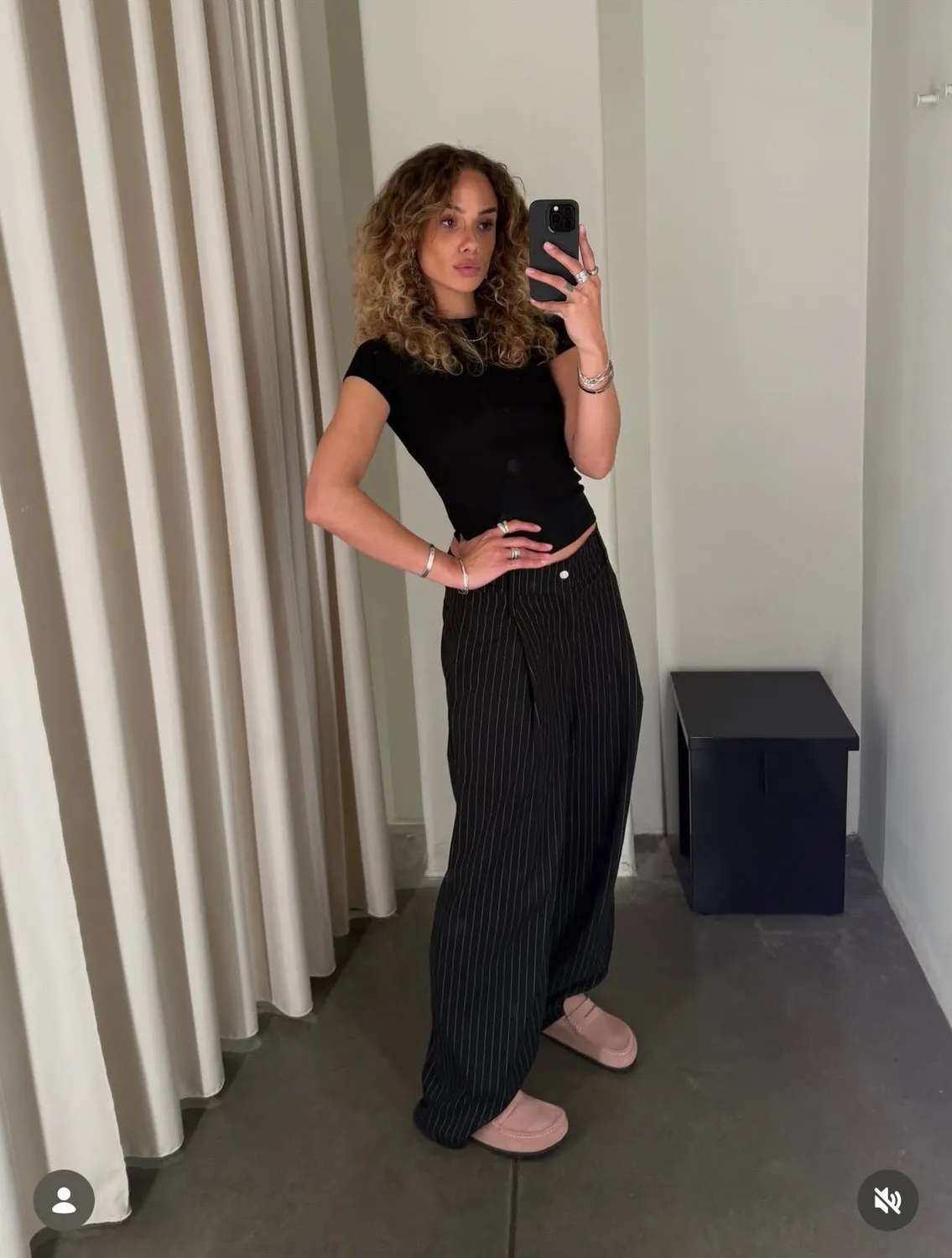 Alis Phylli chino bukser Black Pinstripe vide