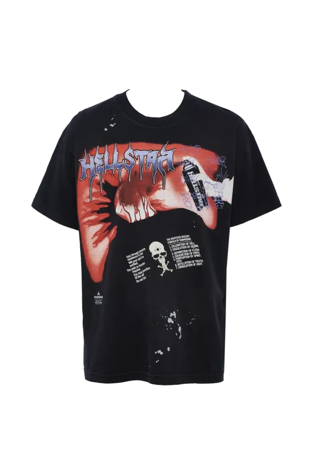 Hellstar Studios Crime Scene T-shirt sort vasket bomuld