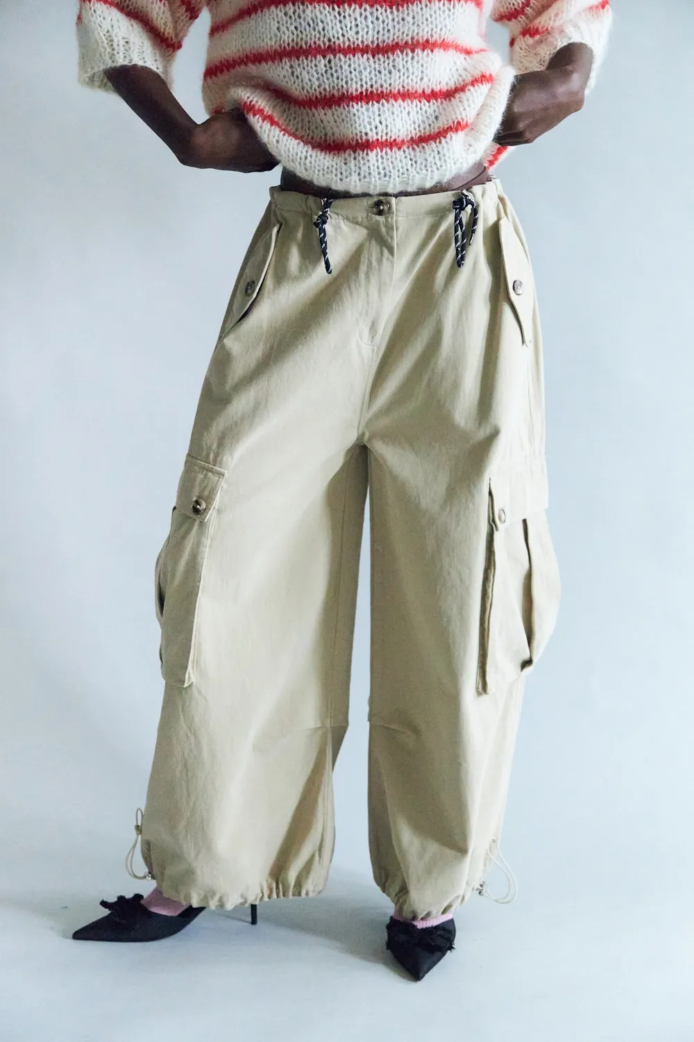 DAWNXDARE AMORE cargobukser 592 khaki løs bomuld