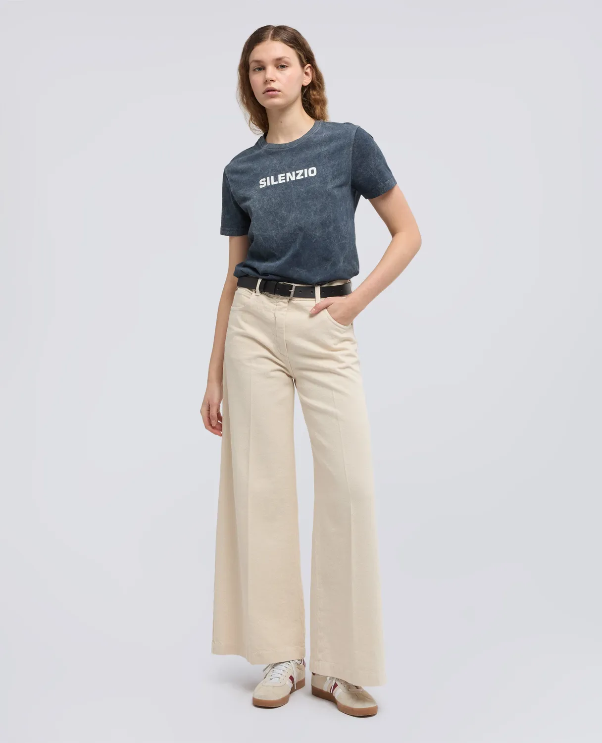 Aspesi Silenzio t-shirt navy bomuld str XS-XL