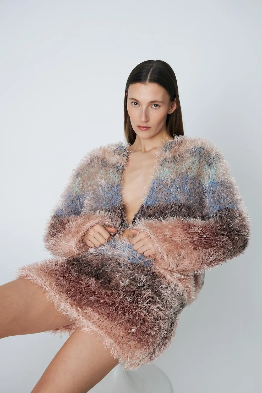 DAWNXDARE Fuzzy 942 cardigan twilight blød