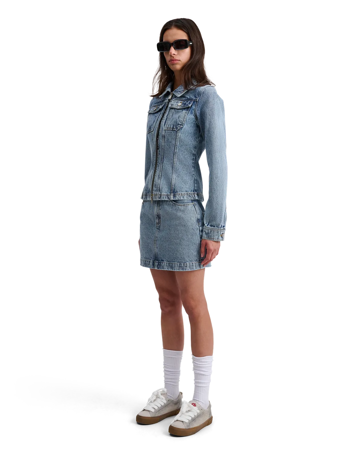 Alis Ash denimnederdel washed light blue