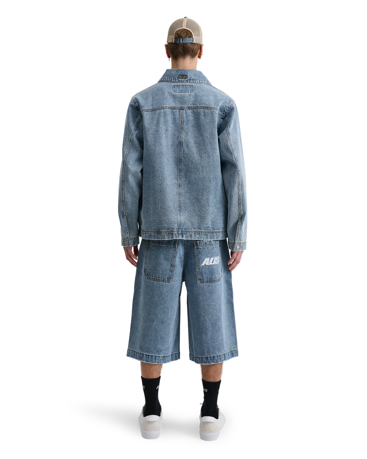 Alis Viren arbejdsjakke Washed Light Blue bomuld