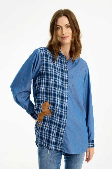 IN FRONT Cara skjorte denim oversize