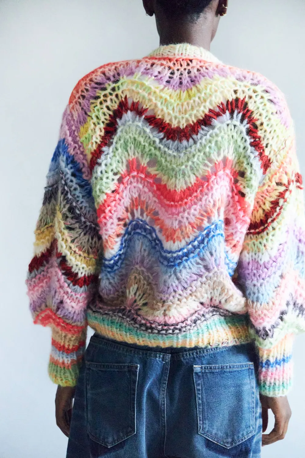 DAWNXDARE Esmeralda DS strikcardigan 900 multi mohair