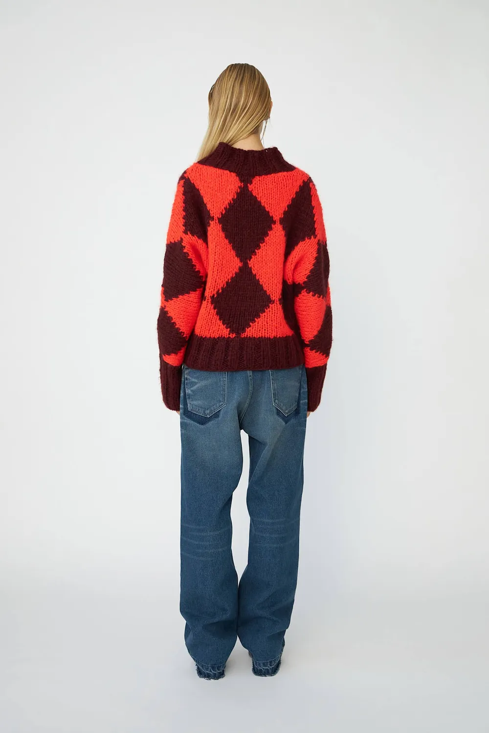 DAWNxDARE Erica Diamond pullover 339 burgundy mohair
