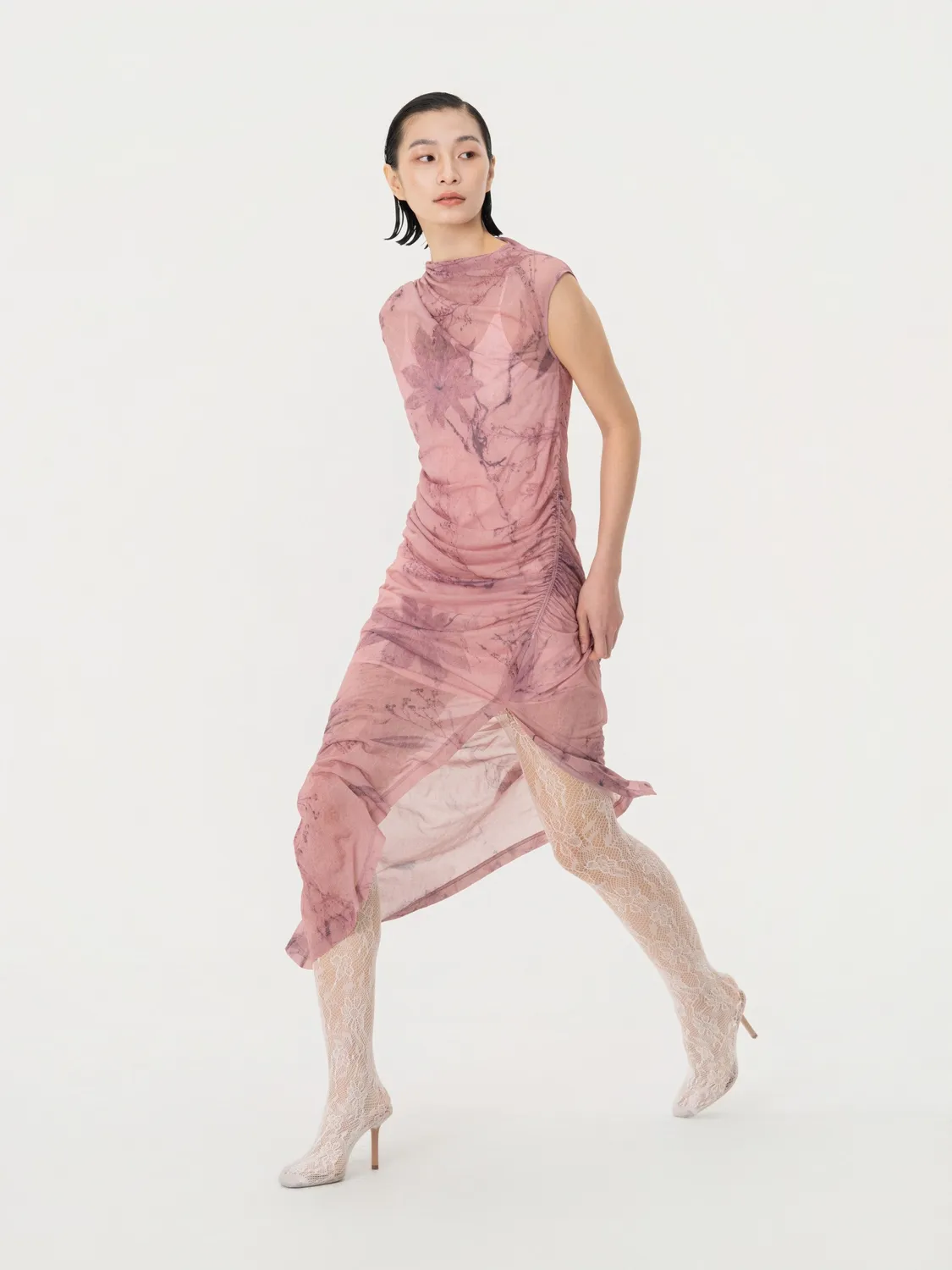 Feng Chen Wang Printed Plant Dye kjole pink