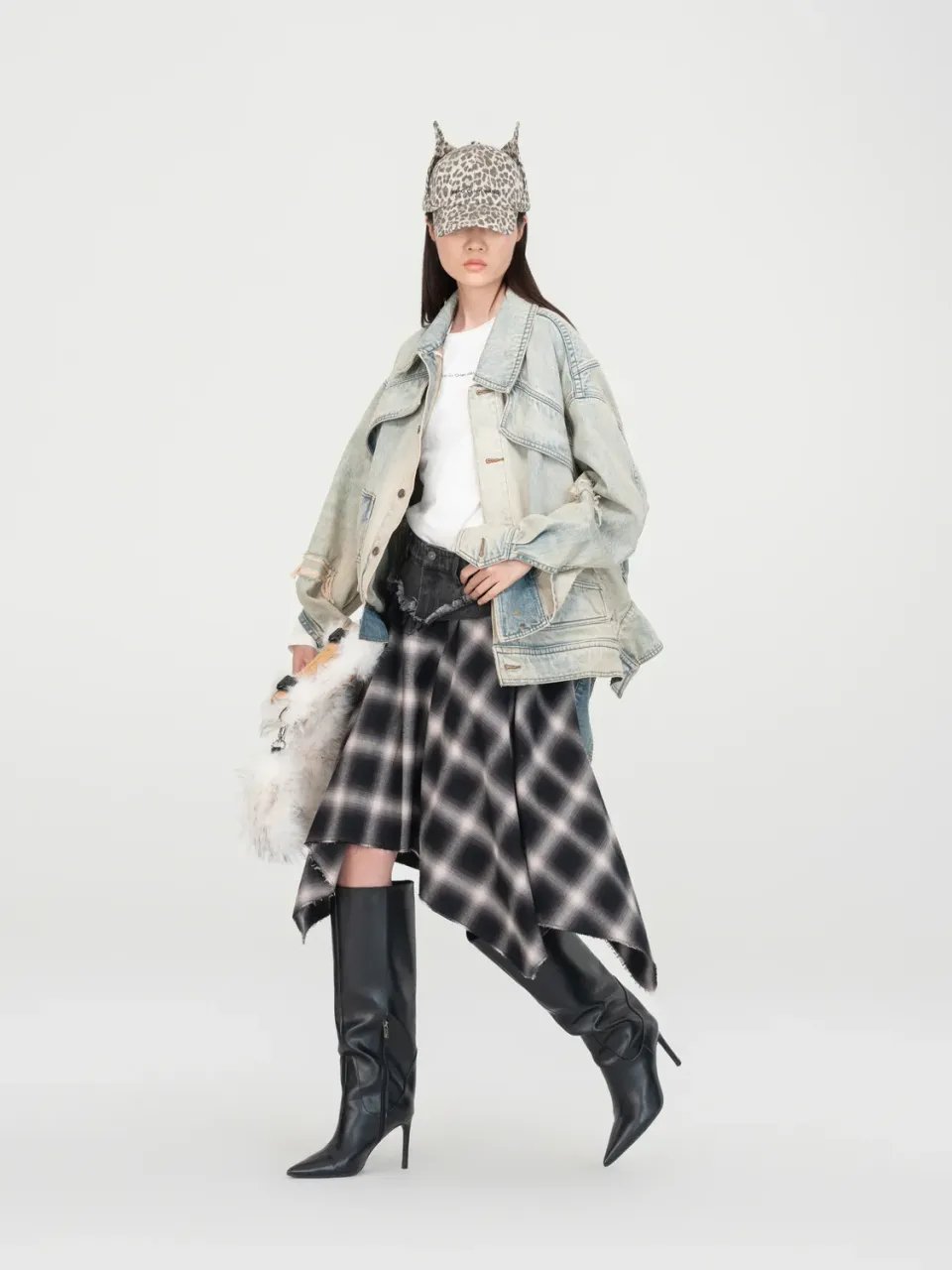 Feng Chen Wang Inverted Distressed denimjakke