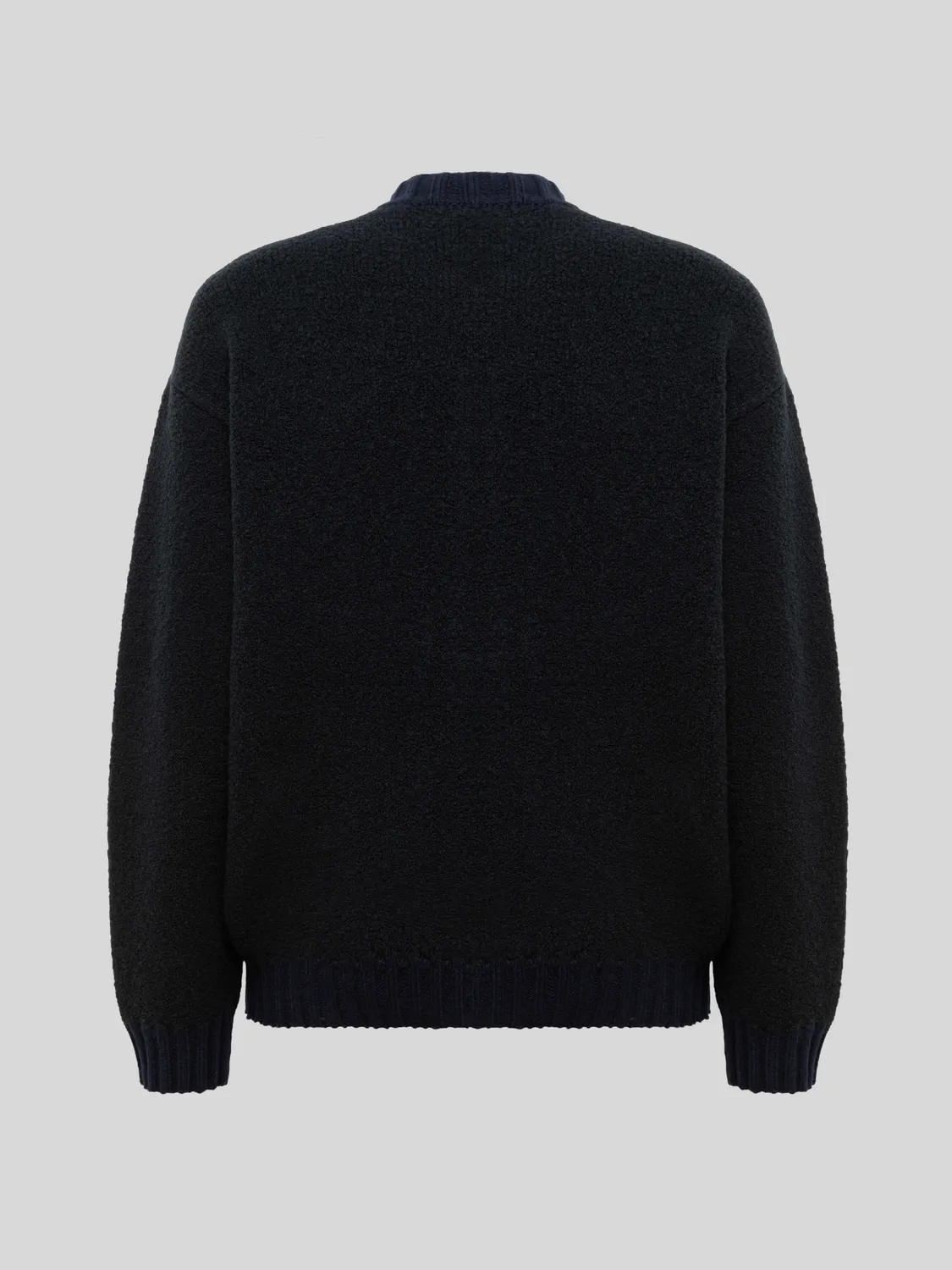 Laneus Strik bomberjakke navy uld bouclé