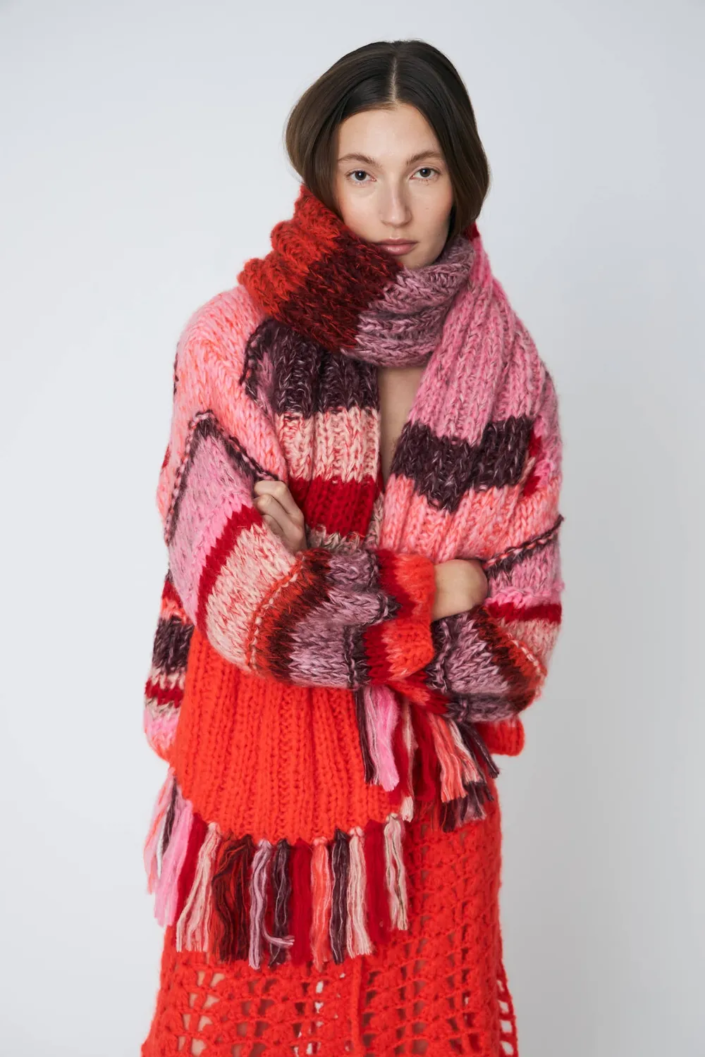 Dawn x Dare Scarf mohairtørklæde 335 Chili chunky