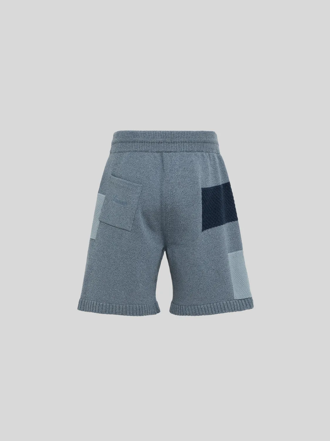 Laneus Patchwork strikkede bermuda blå denim bomuld