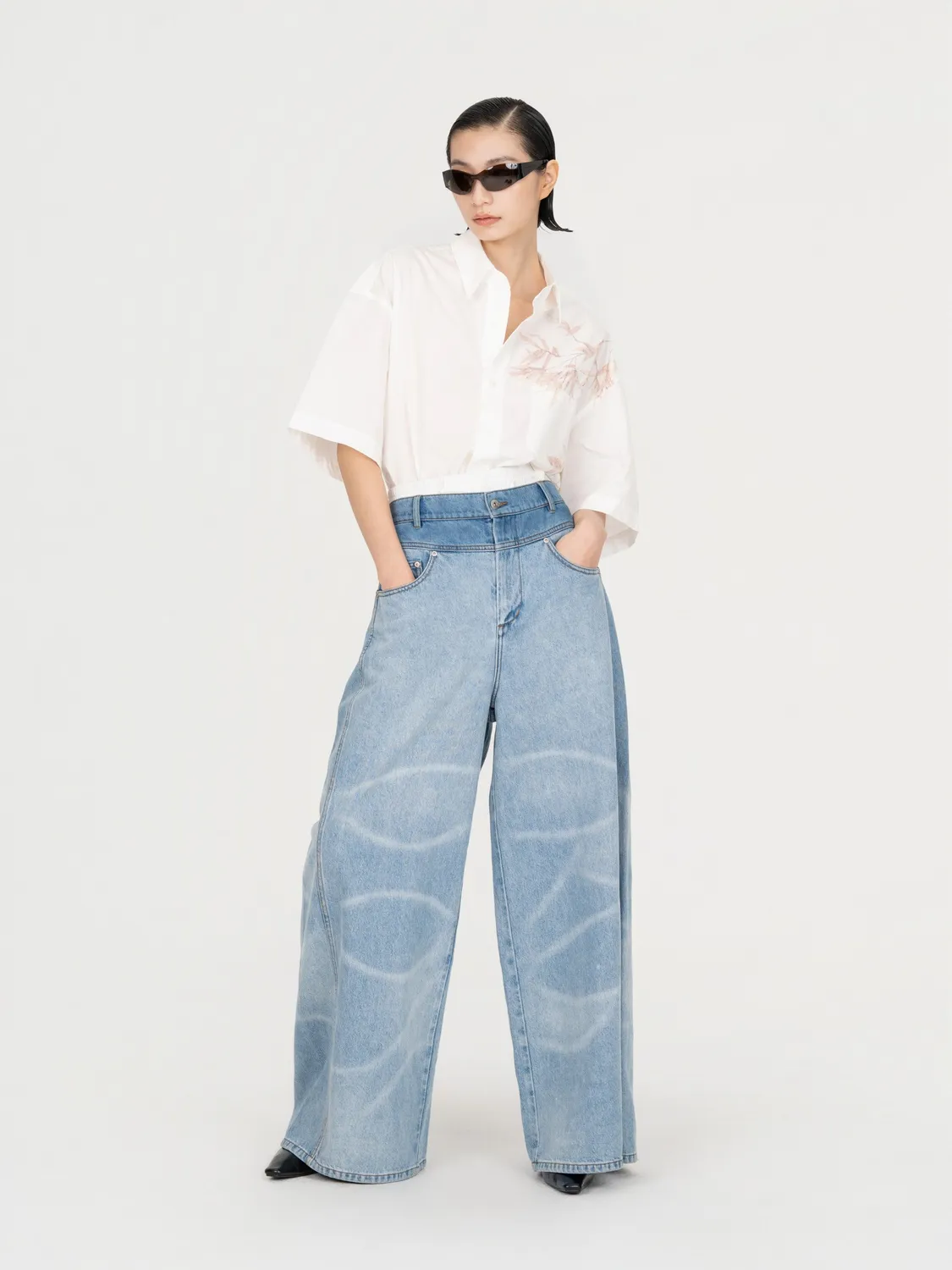 Feng Chen Wang Wide Leg Denim bukser denim vide