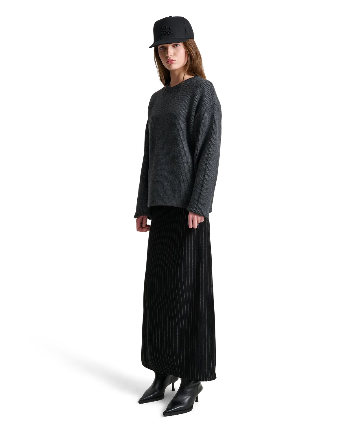 Alis Ledley Rib striktrøje Dark Grey pullover