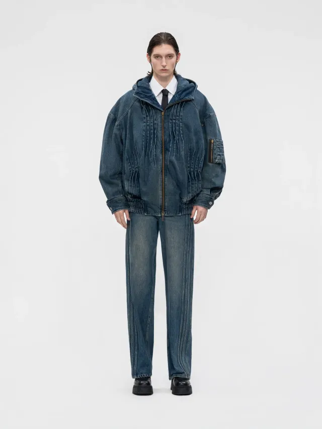 Feng Chen Wang Oversized bomberjakke med hætte
