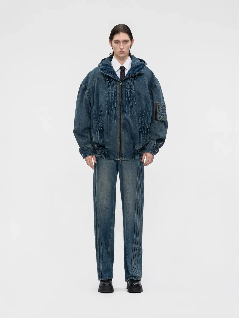 Feng Chen Wang Oversized bomberjakke med hætte
