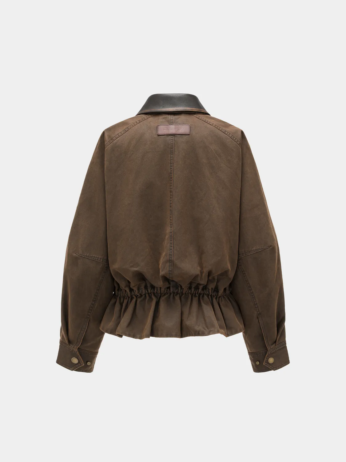 Feng Chen Wang Brown Elastic Waist jakke brun
