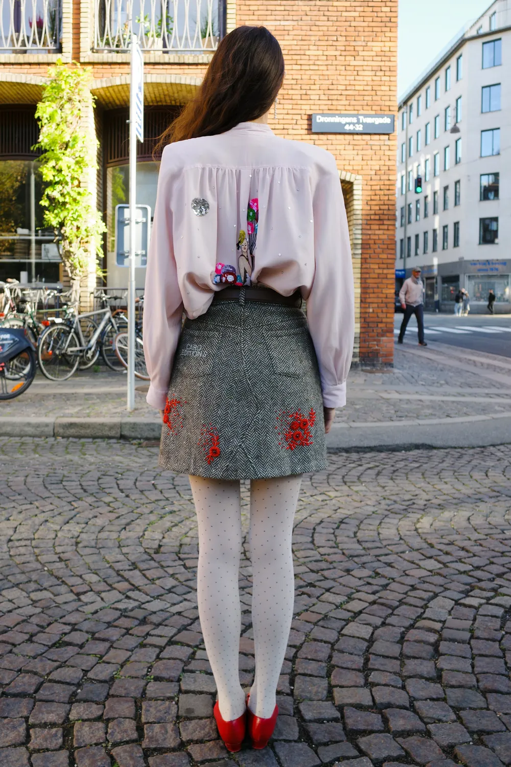 Caro Editions Nunu nederdel rød uld broderi
