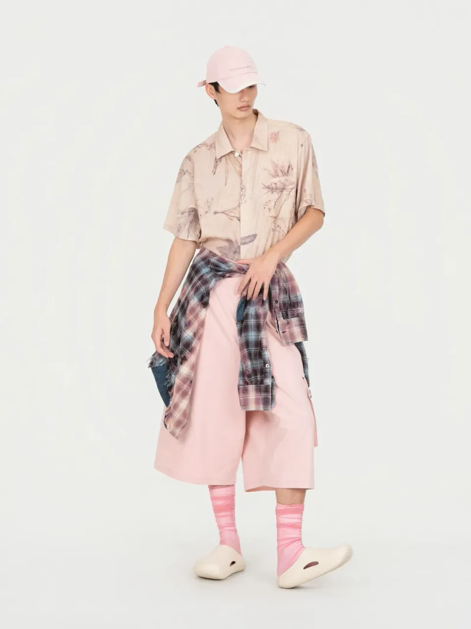 Feng Chen Wang Oversized denim cargo bukser lyserød