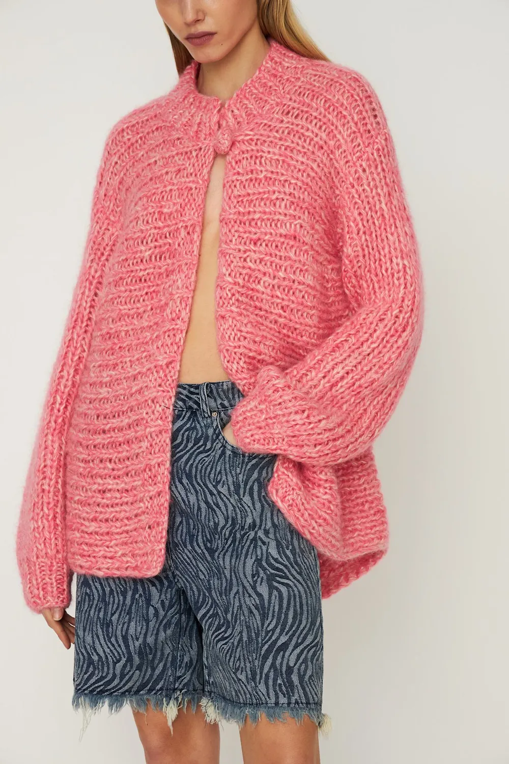 Dawnxdare Barker 219 Super Pink cardigan chunky