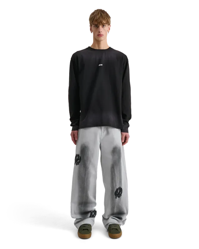 Alis Joshua langærmet t-shirt faded black bomuld