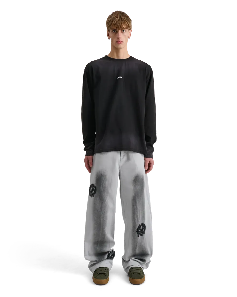 Alis Joshua langærmet t-shirt faded black bomuld