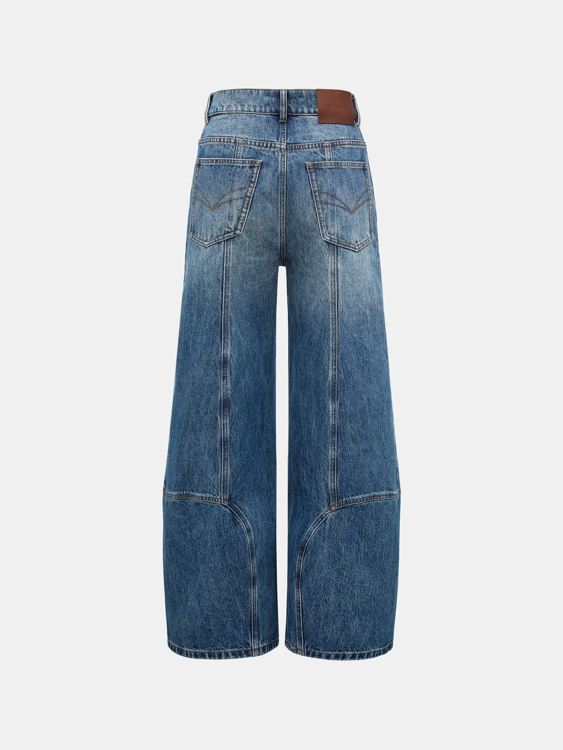 Feng Chen Wang Deconstructed Stitch jeans blå