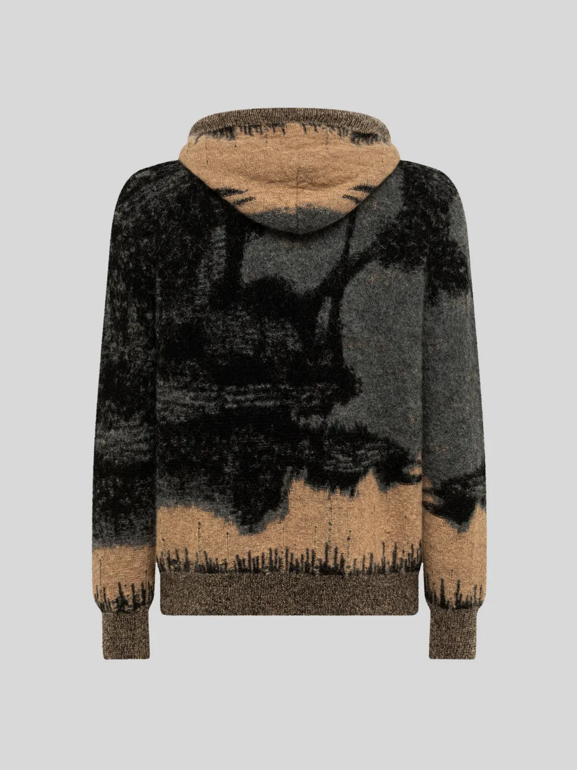 Laneus Brushed Mohair Jacquard hoodie multicolor mohair