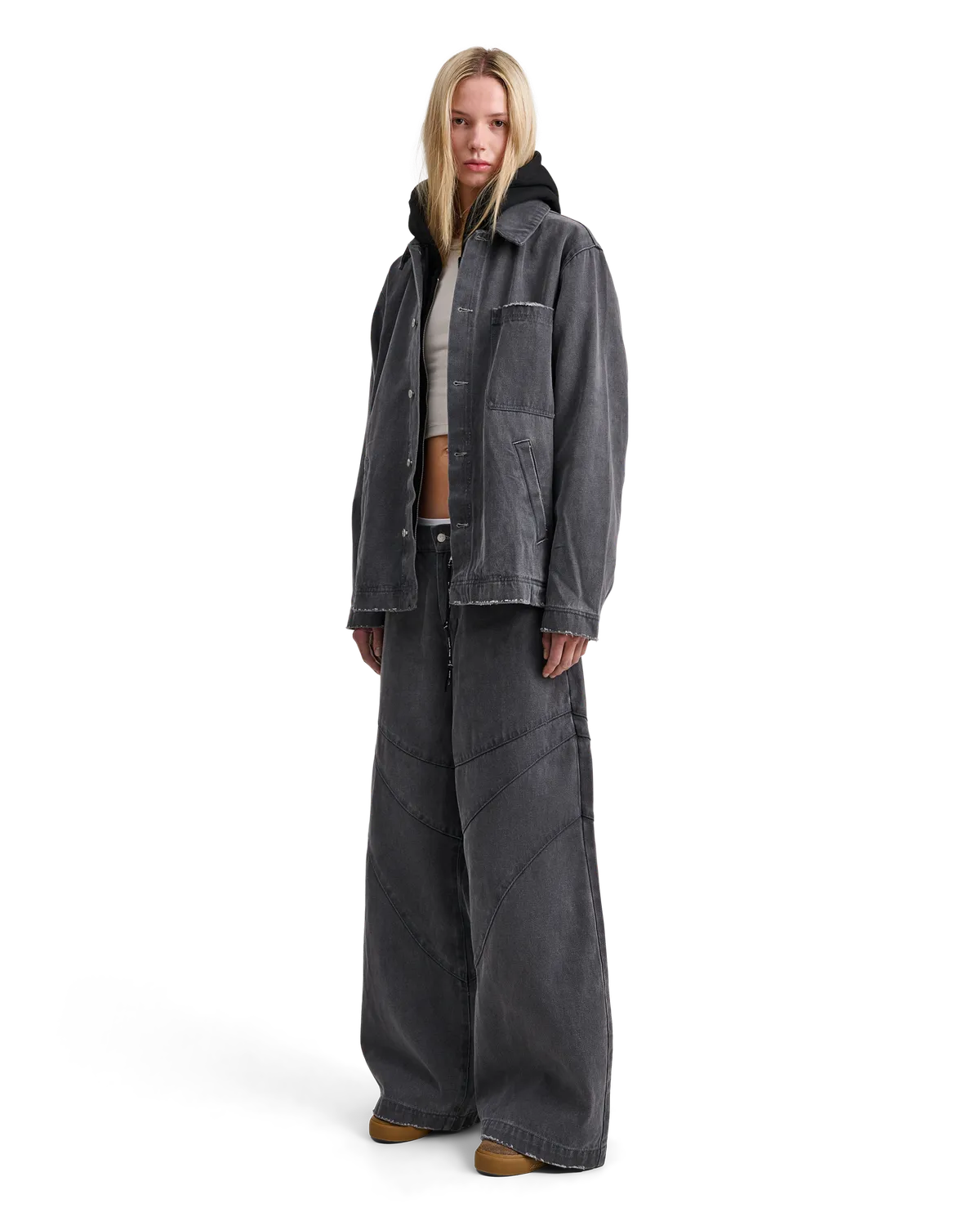 Alis Viren workerjakke washed grey 100% bomuld